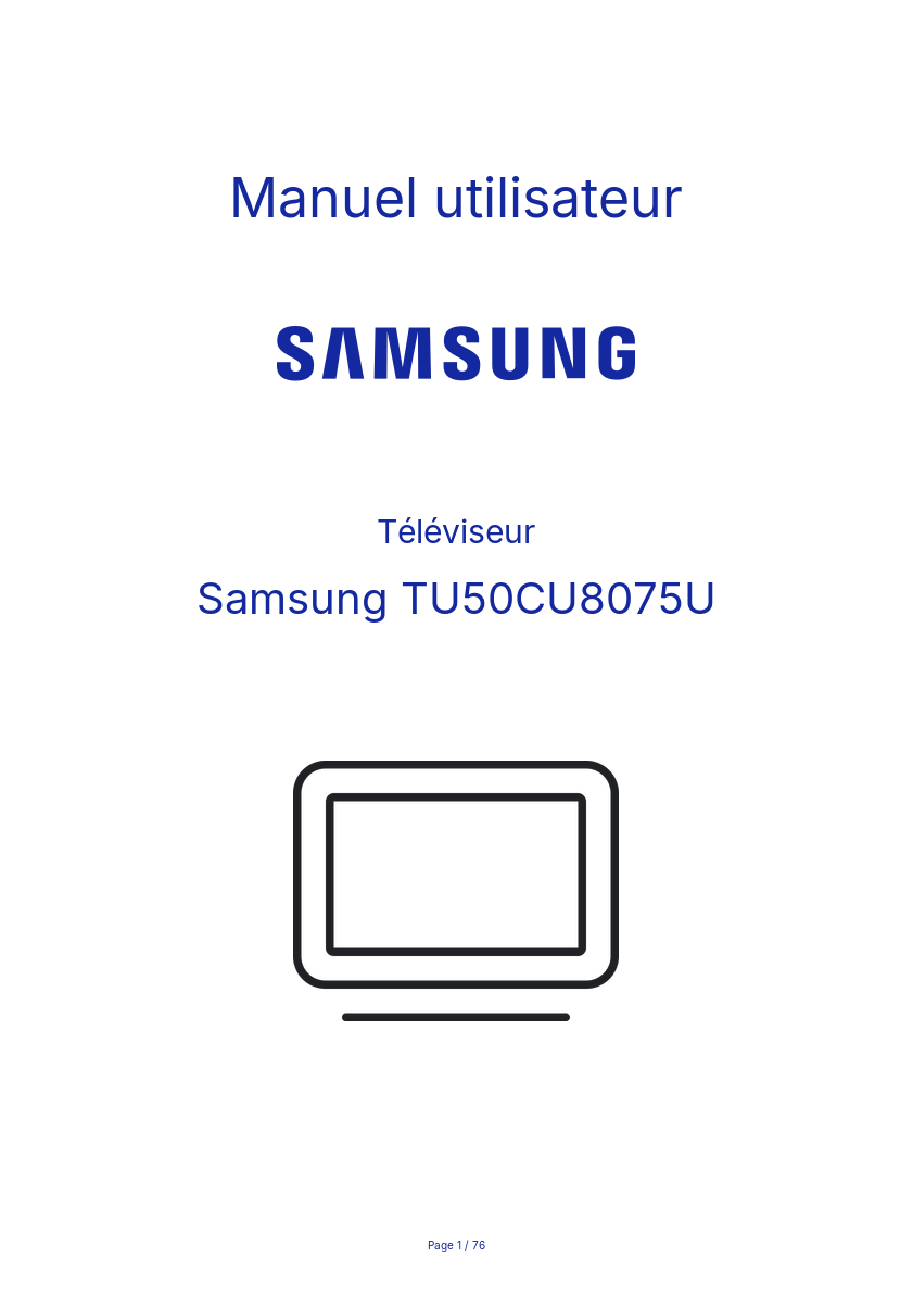 Page n°1 - Manuel utilisateur Samsung TU50CU8075U