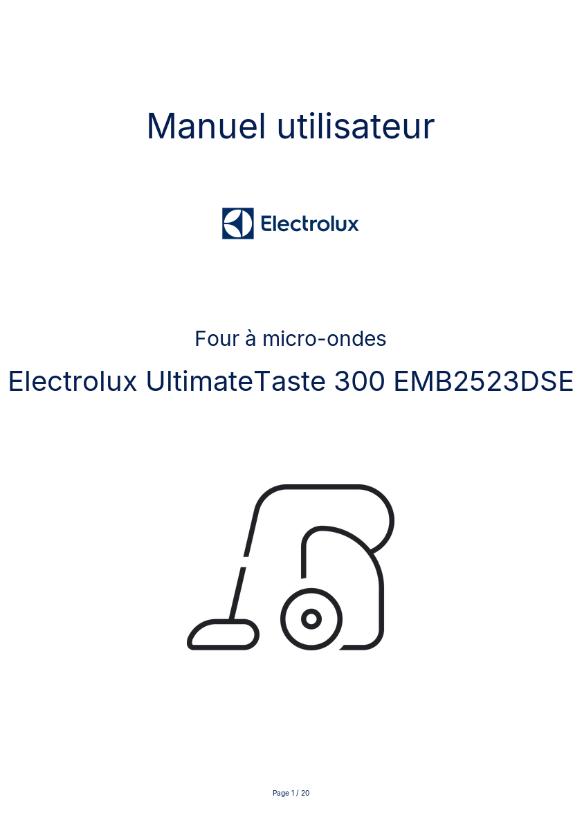 Image de la première page du manuel de l'appareil UltimateTaste 300 EMB2523DSE