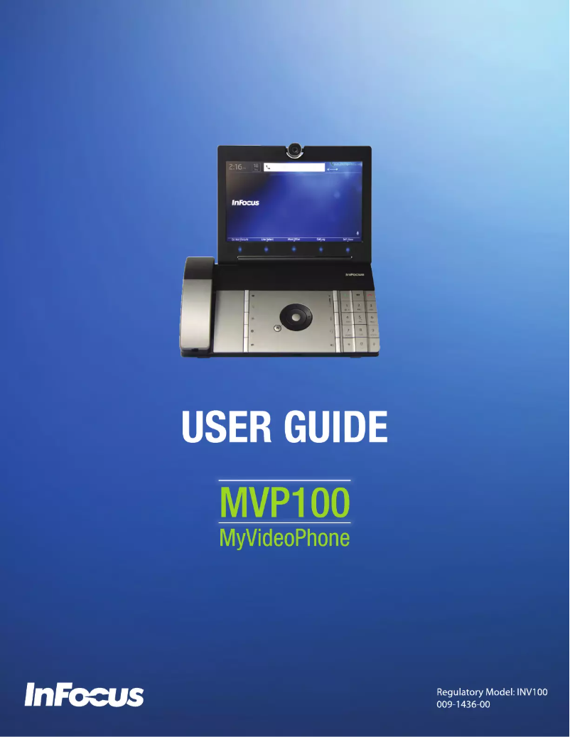 Page n°1 - Manuel utilisateur InFocus MVP100