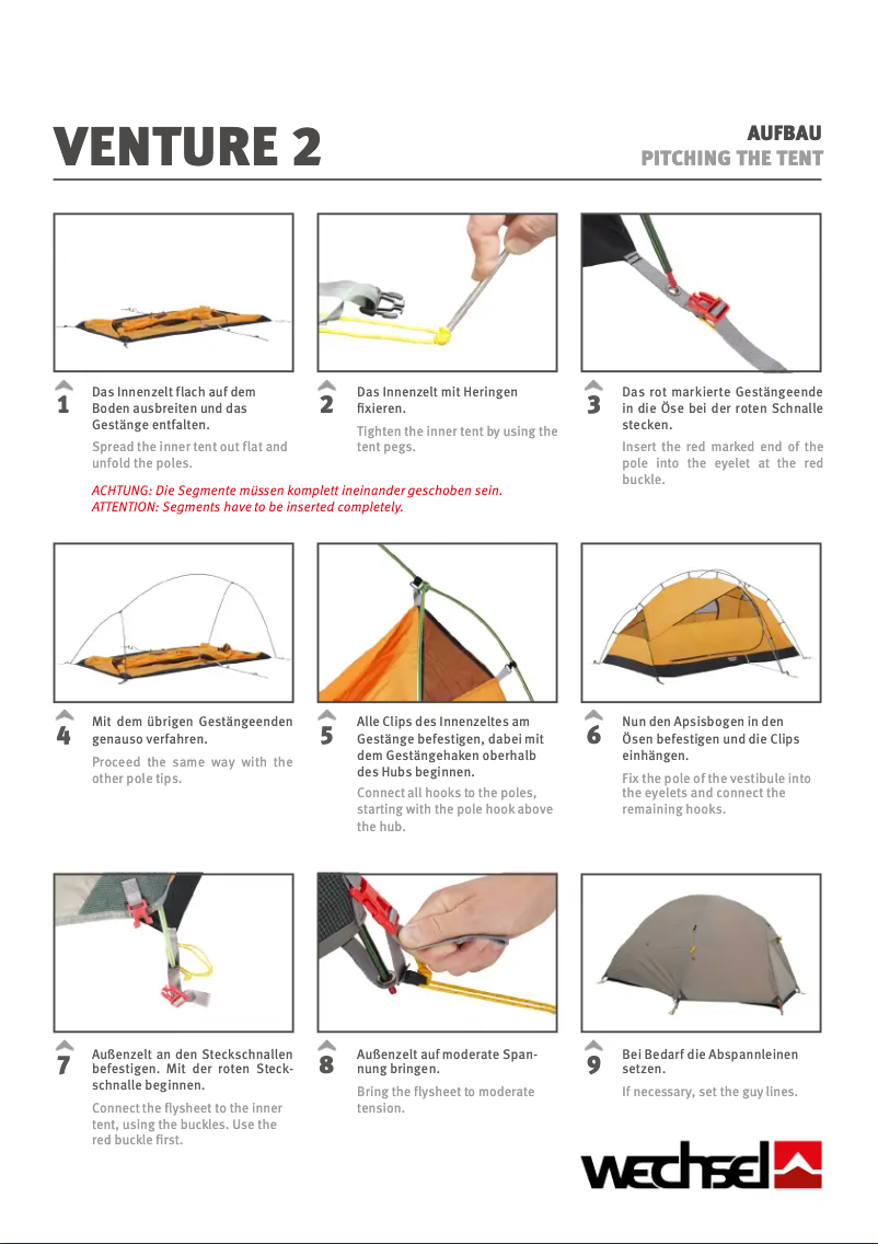 Page n°1 - Manuel utilisateur Wechsel 2 Kuppelzelt