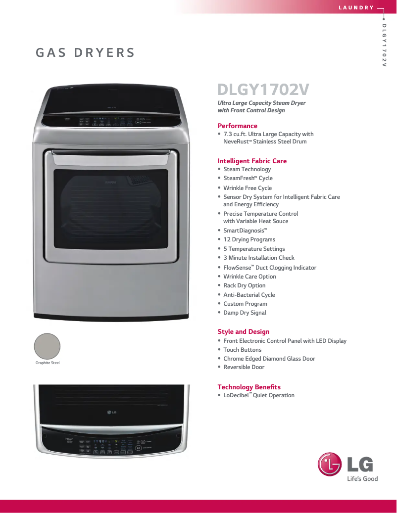 Image de la première page du manuel de l'appareil DLGY1702V