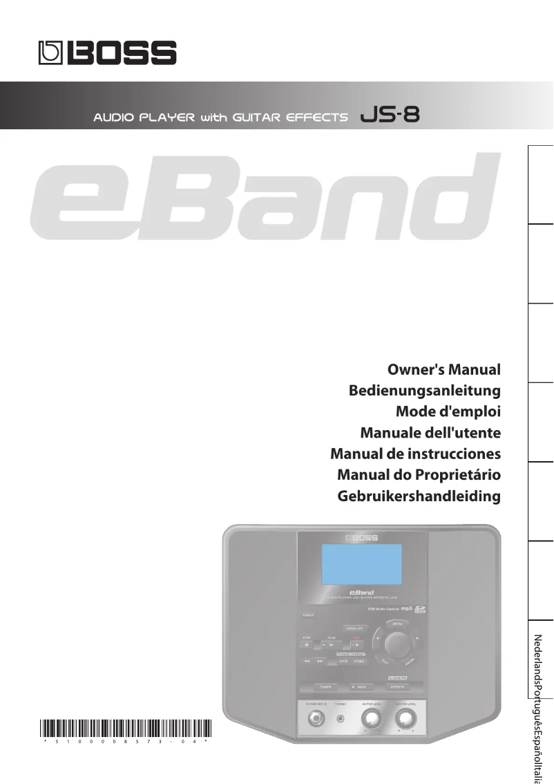 Image de la première page du manuel de l'appareil eBand JS-8