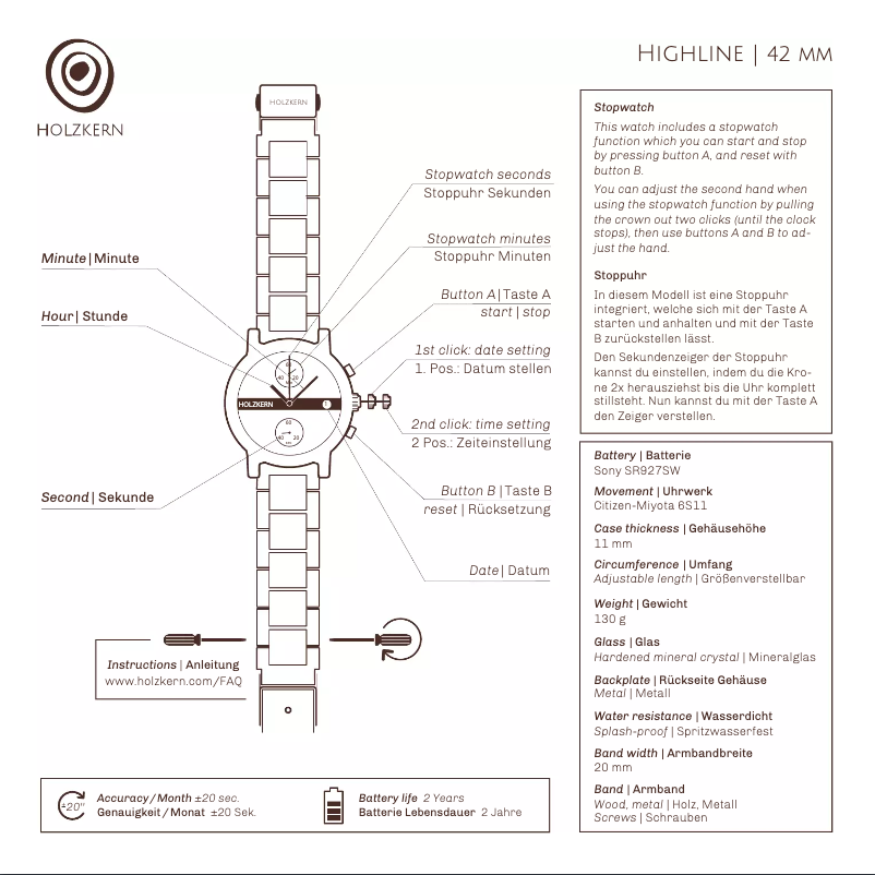 Page n°1 - Manuel utilisateur Holzkern Akashi