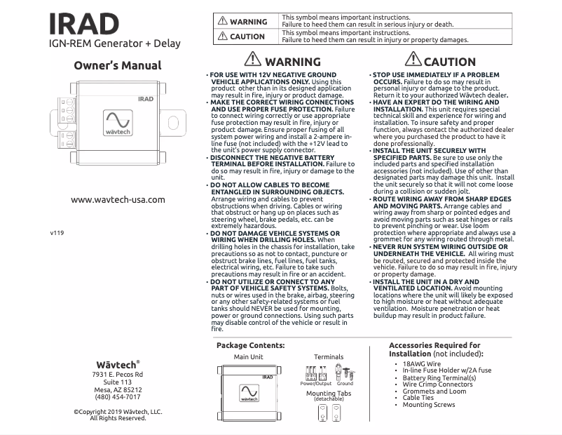 Image de la première page du manuel de l'appareil IRAD