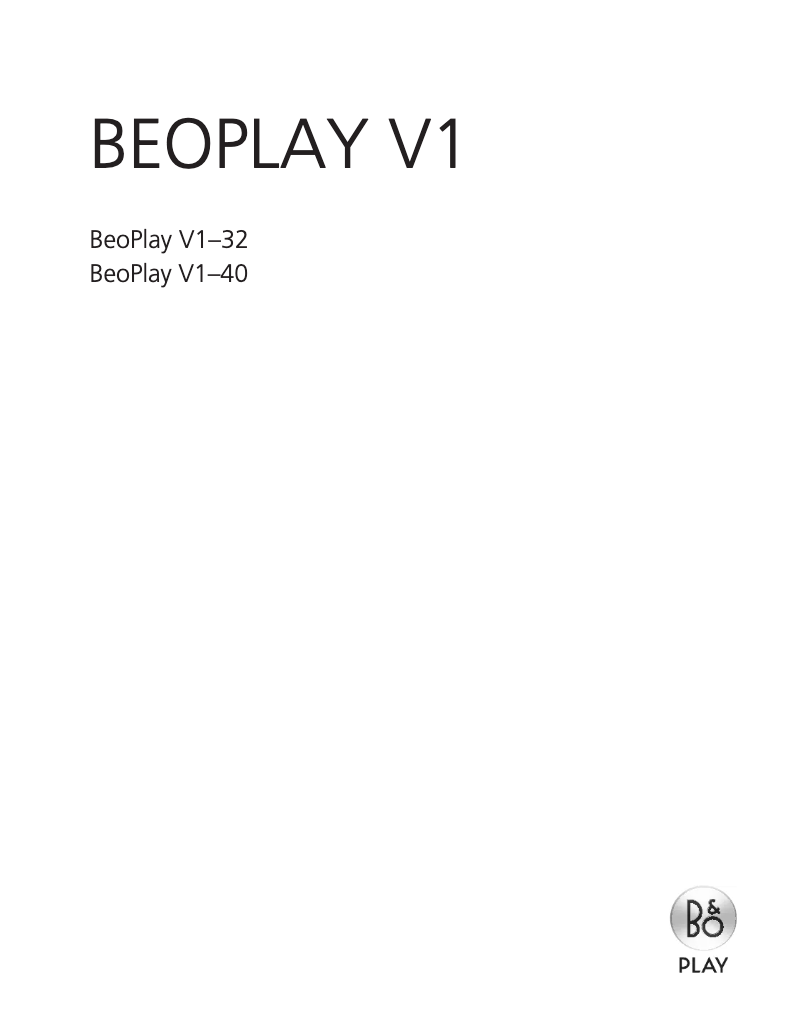 Page 1 de la notice Manuel utilisateur Bang & Olufsen BeoPlay V1-40