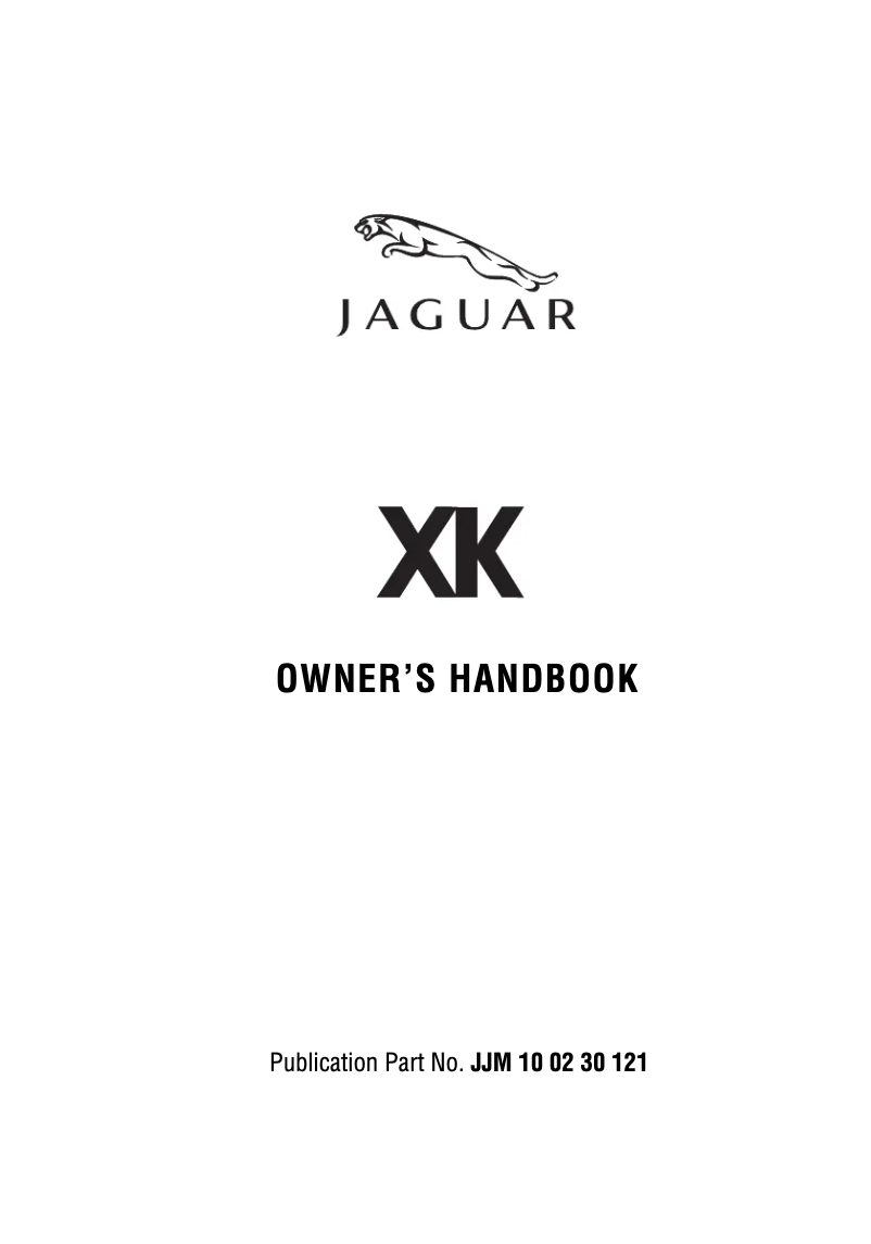 Page n°1 - Manuel utilisateur Jaguar XK (2013)