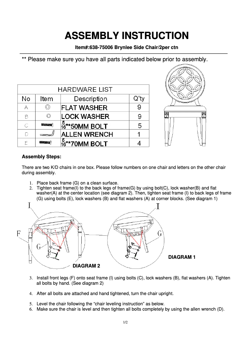 Image de la première page du manuel de l'appareil 638-75006