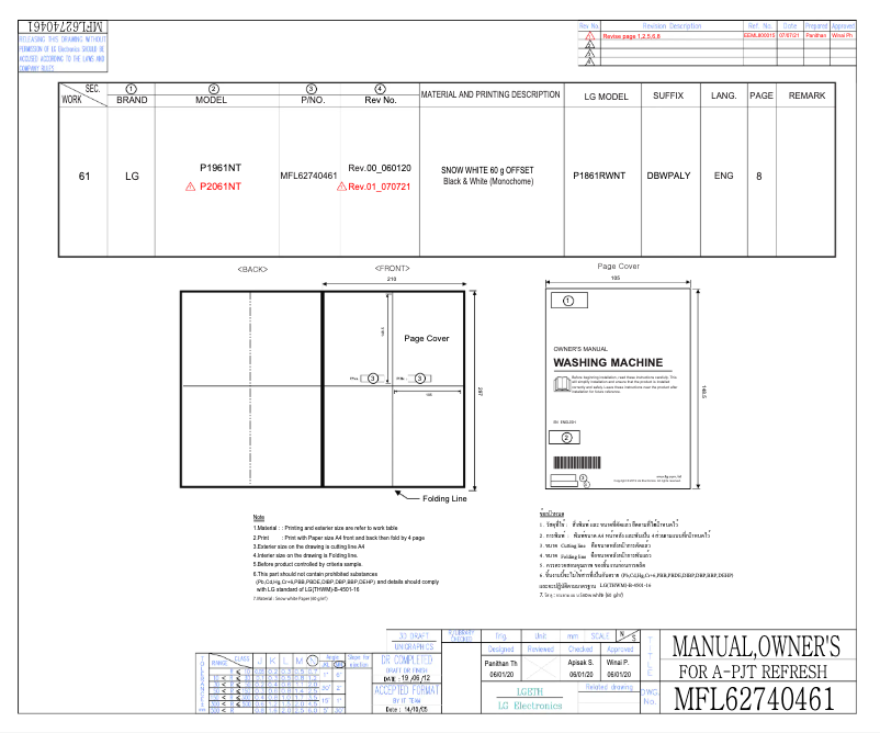 Page n°1 - Manuel utilisateur LG P2061NT