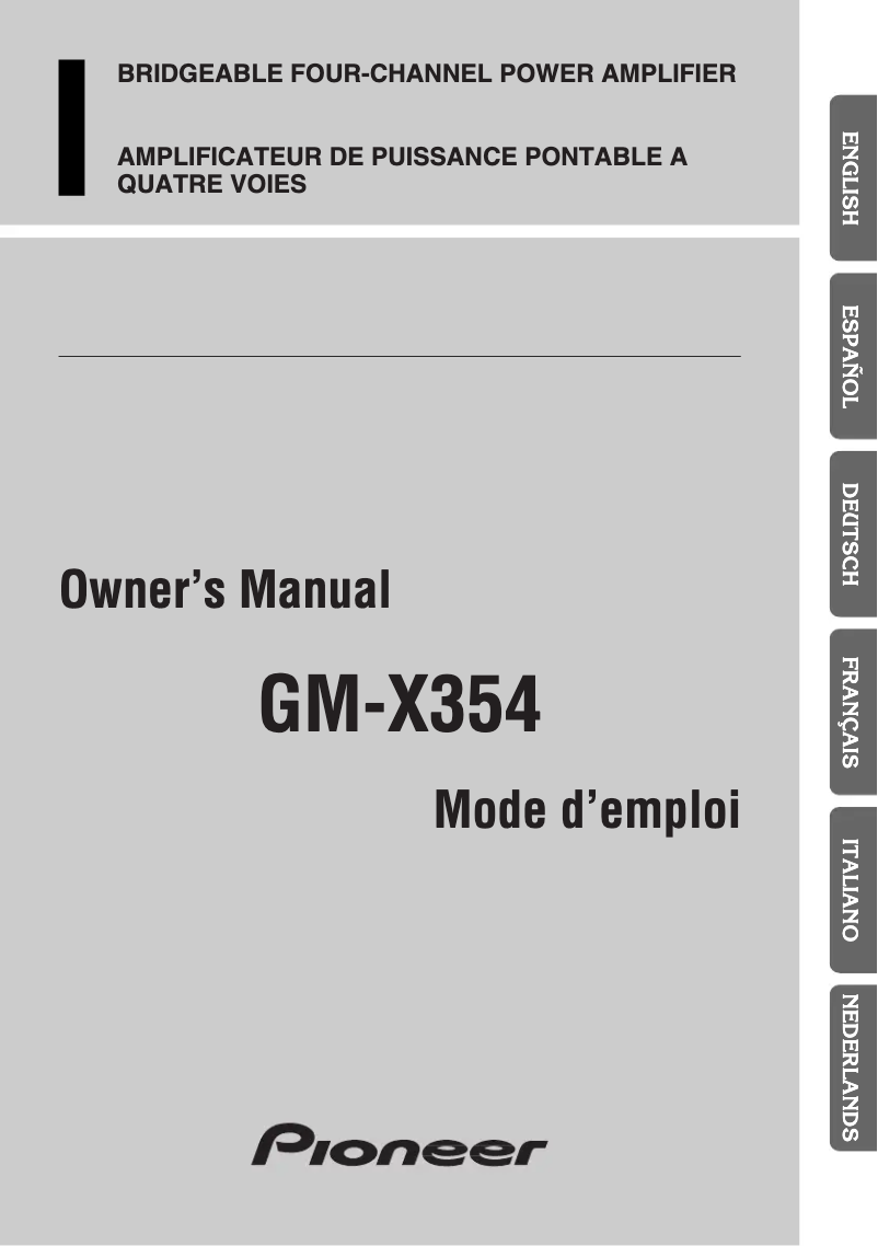 Image de la première page du manuel de l'appareil GM-X354