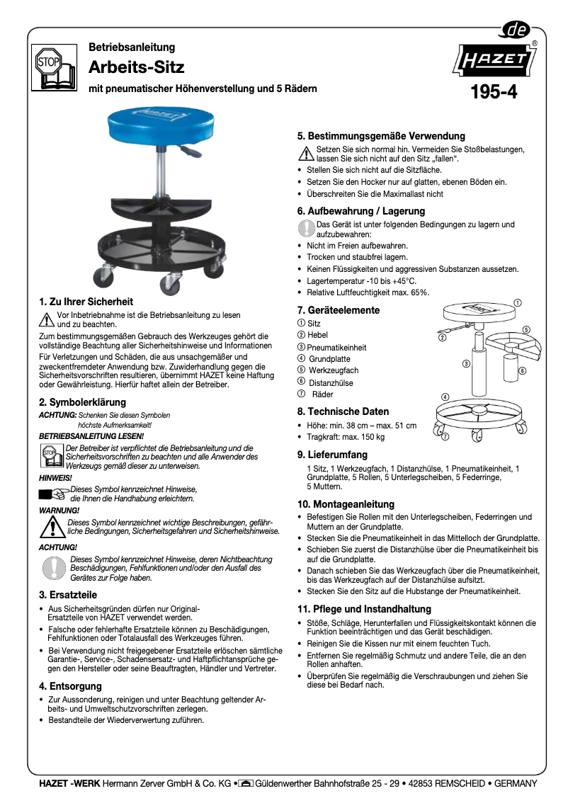 Page n°1 - Manuel utilisateur Hazet 195-4