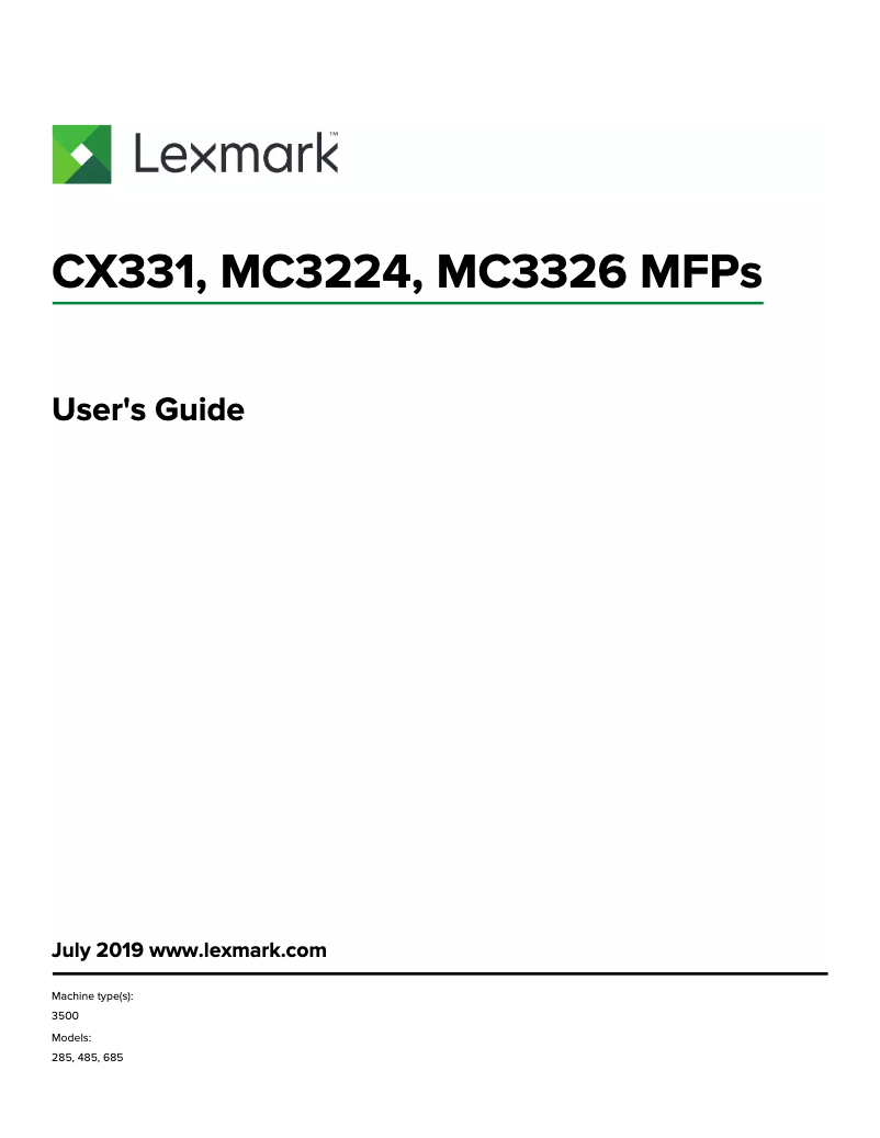 Image de la première page du manuel de l'appareil CX331