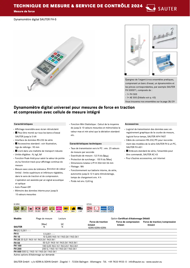 Página 1 del manual Folleto Kern FH 500UK