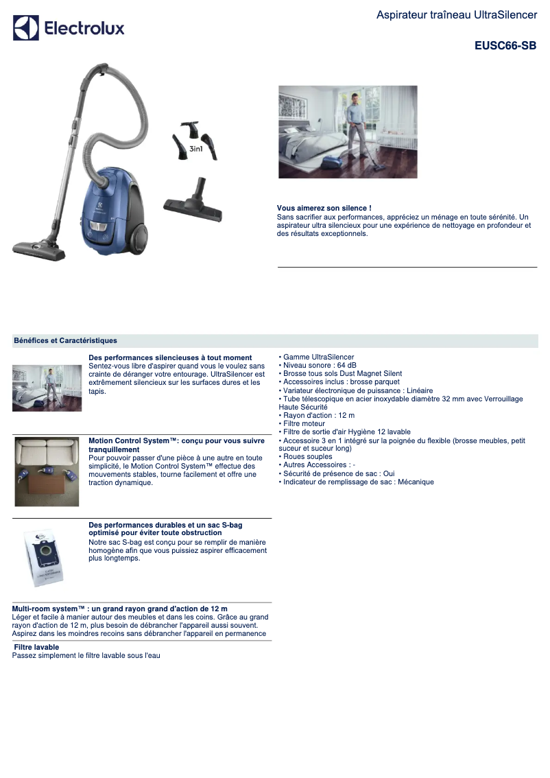 Page n°1 - Manuel utilisateur Electrolux EUSC66-SB