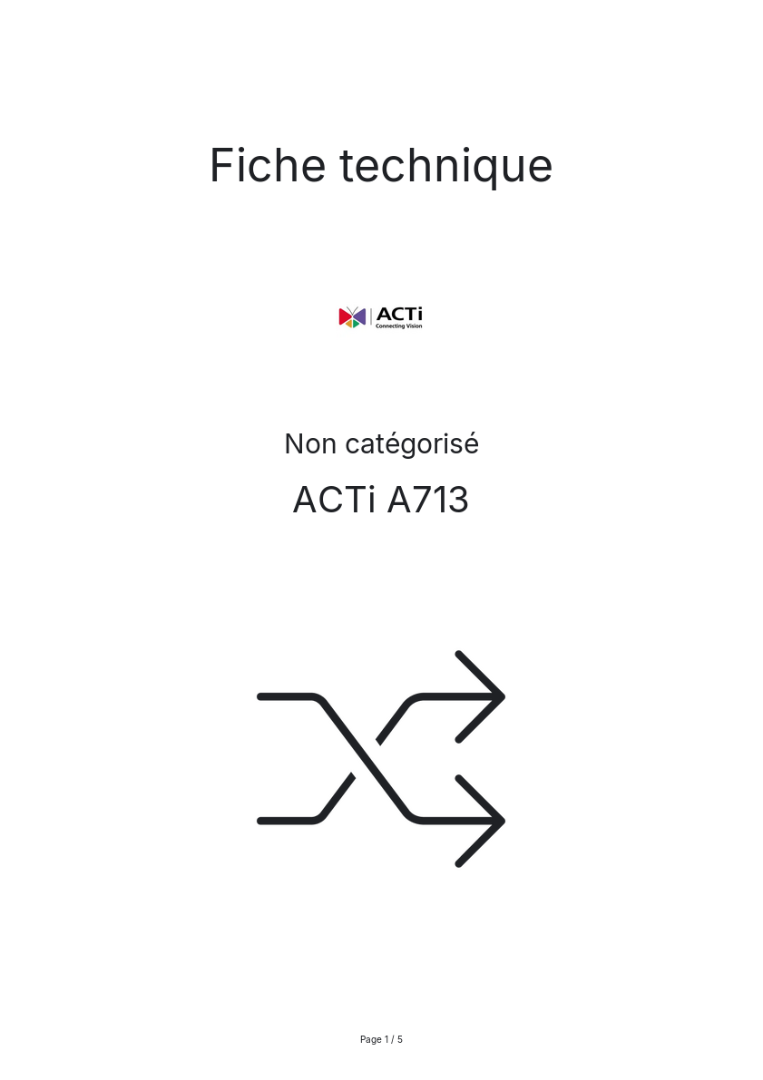 Page n°1 - Fiche technique ACTi A713