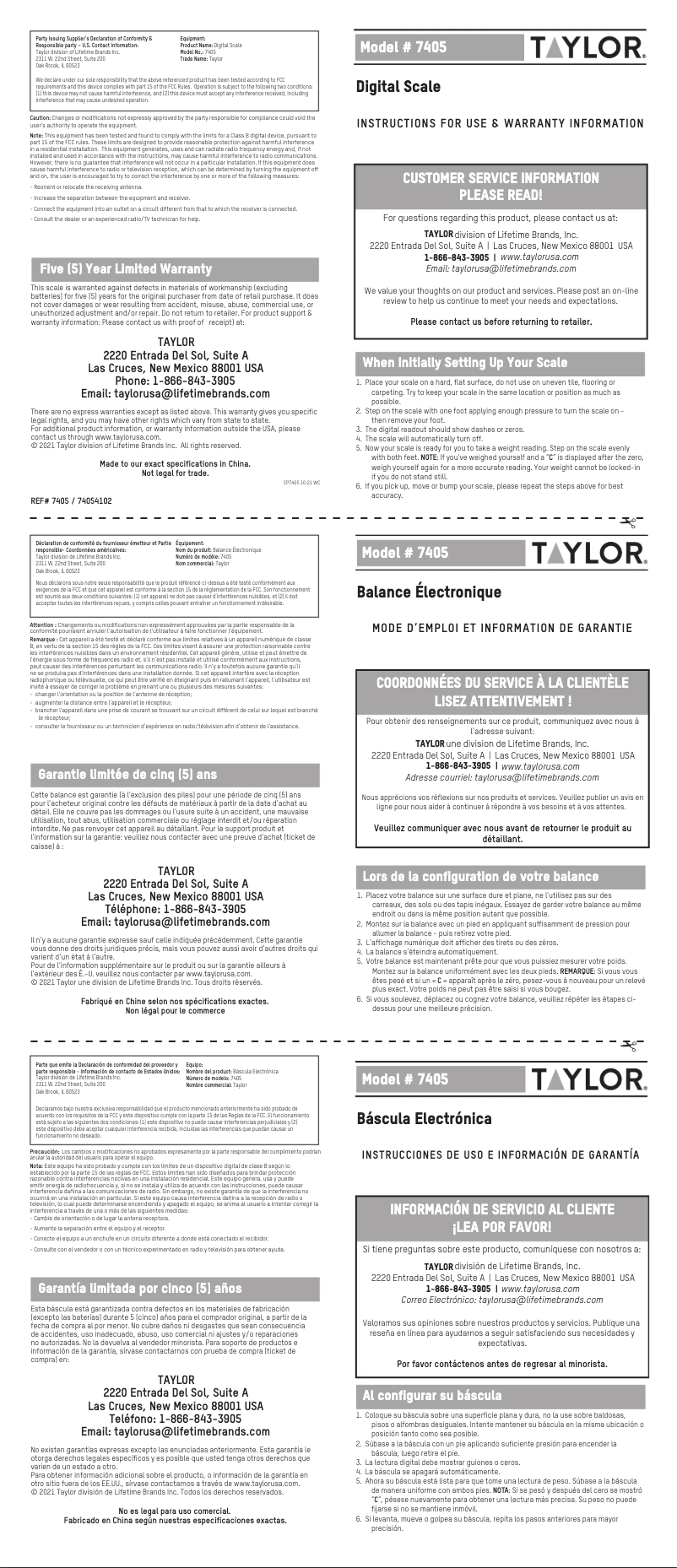 Page 1 of the manual User Manual Taylor 74054102