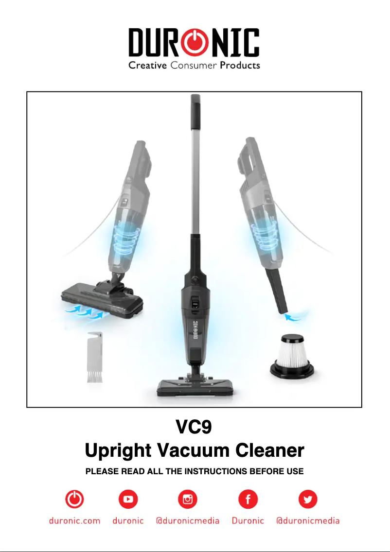 Page 1 de la notice Manuel utilisateur Duronic VC9