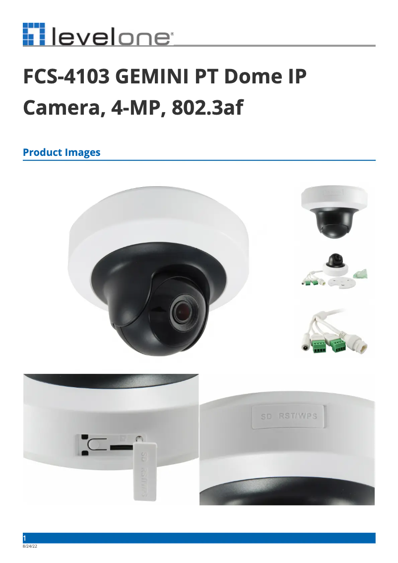 Page 1 de la notice Fiche technique LevelOne FCS-4103