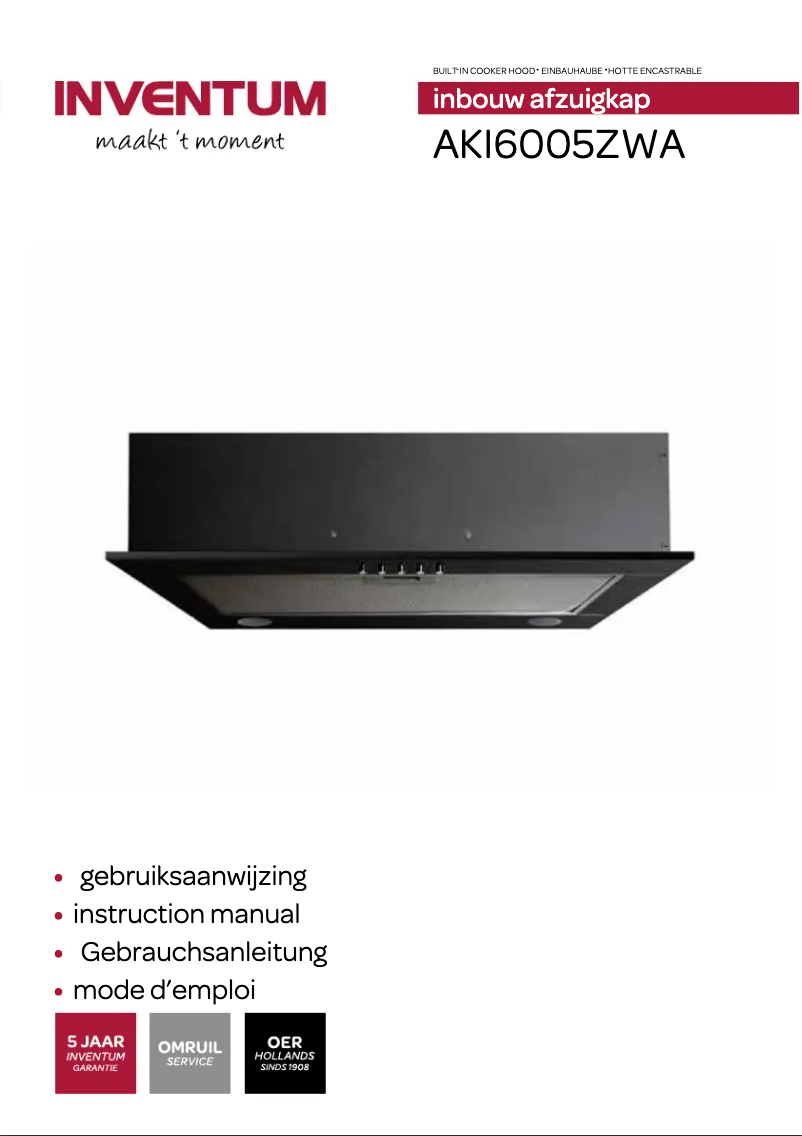 Page n°1 - Manuel utilisateur Inventum AKI6005ZWA