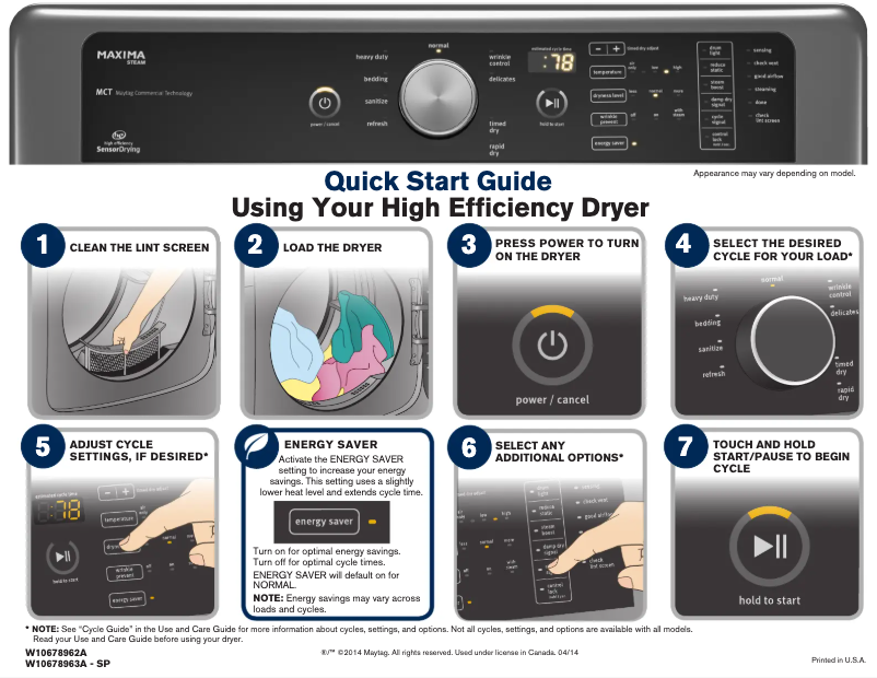 Page n°1 - Instructions / montage Maytag MED5100DW