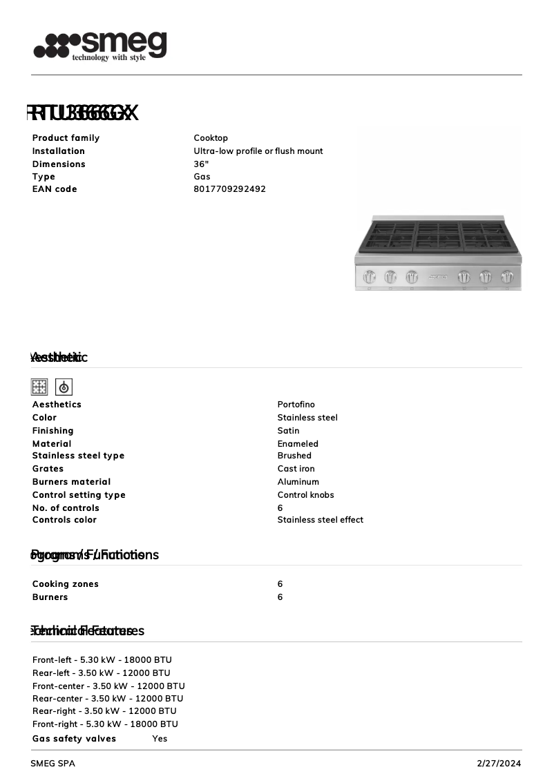 Image de la première page du manuel de l'appareil RTU366GX