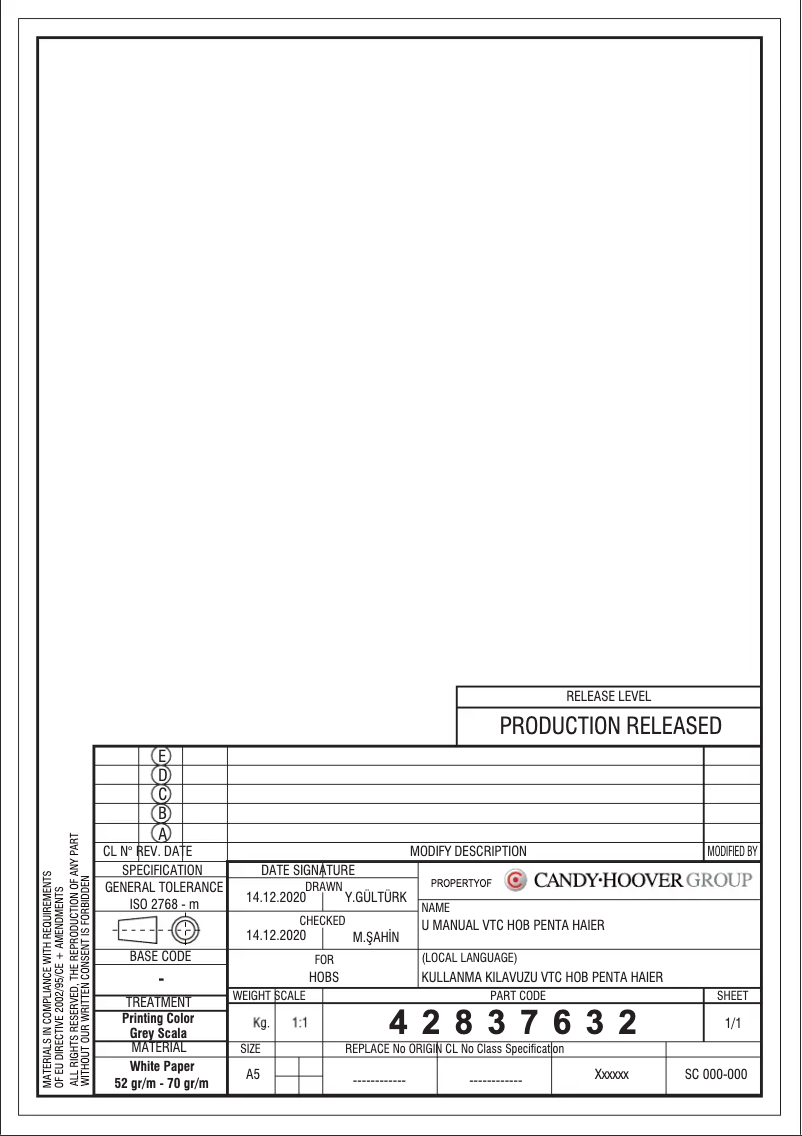 Image de la première page du manuel de l'appareil HAH64EXCP