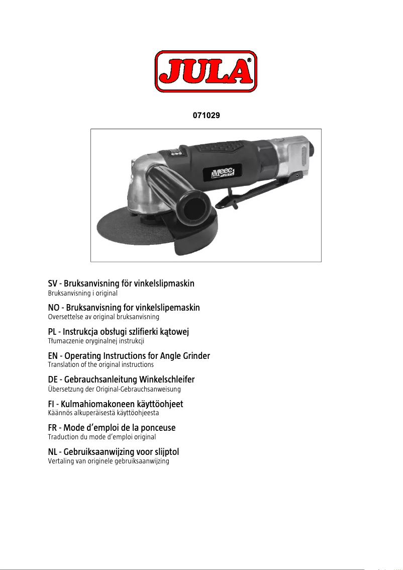 Page 1 de la notice Manuel utilisateur Meec Tools 071029