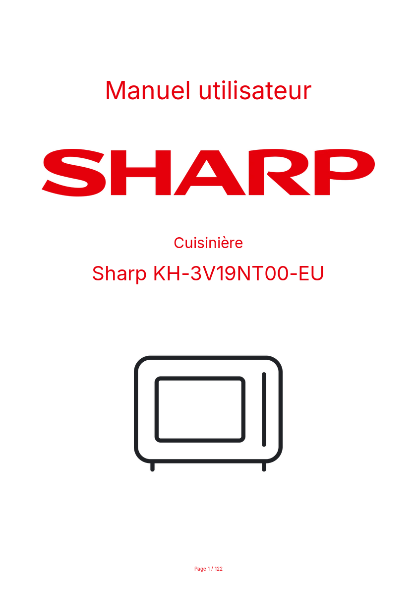 Page n°1 - Manuel utilisateur Sharp KH-3V19NT00-EU