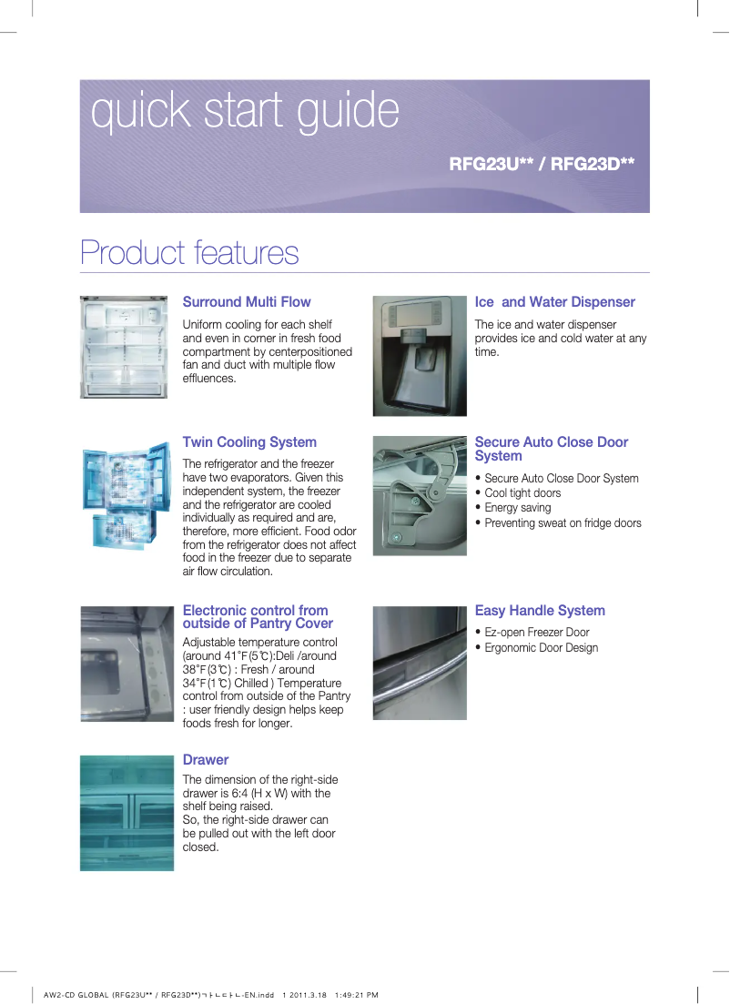 Page n°1 - Guide d'installation Samsung RFG23RESL