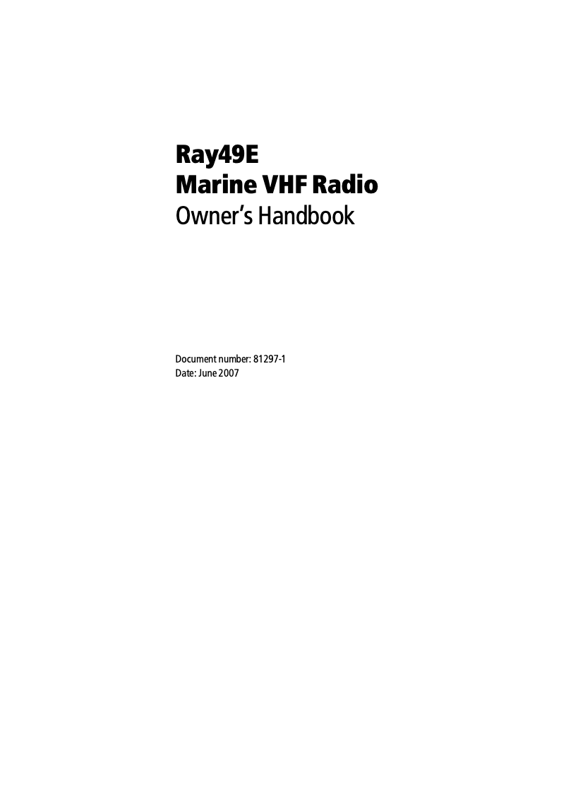 Imagen de la primera página del manual del dispositivo Ray49E