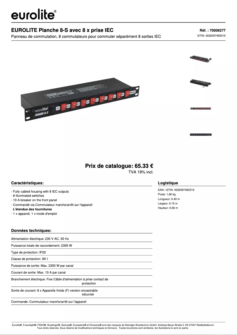 Image de la première page du manuel de l'appareil Board 8-S