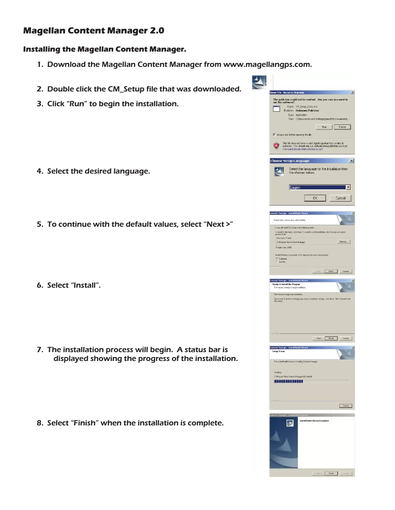 Page n°1 - Manuel utilisateur Magellan Content Manager 2.0