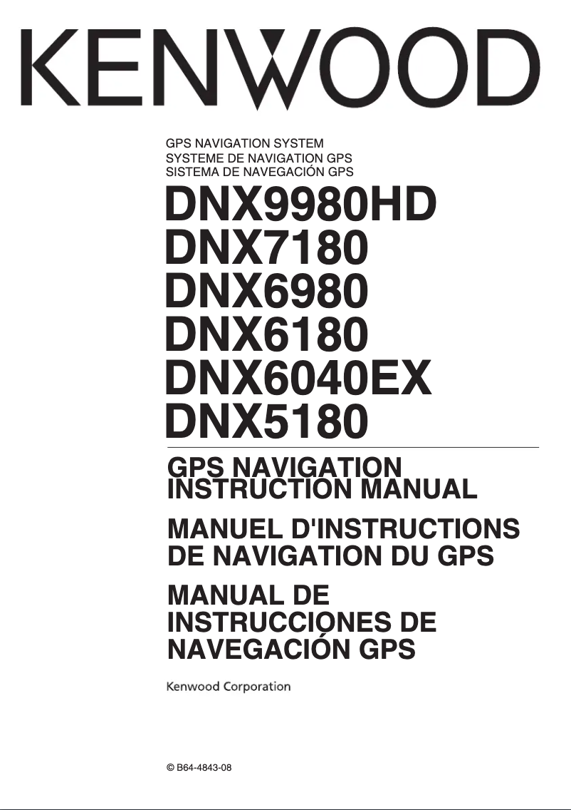 Page 1 de la notice Manuel utilisateur Kenwood DNX6040EX