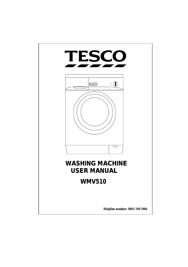 Page n°1 - Manuel utilisateur Tesco WMV510