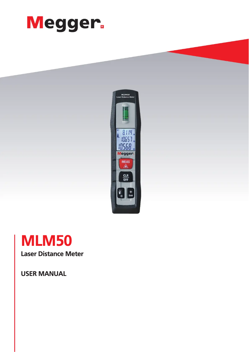 Page 1 de la notice Manuel utilisateur Megger MLM50