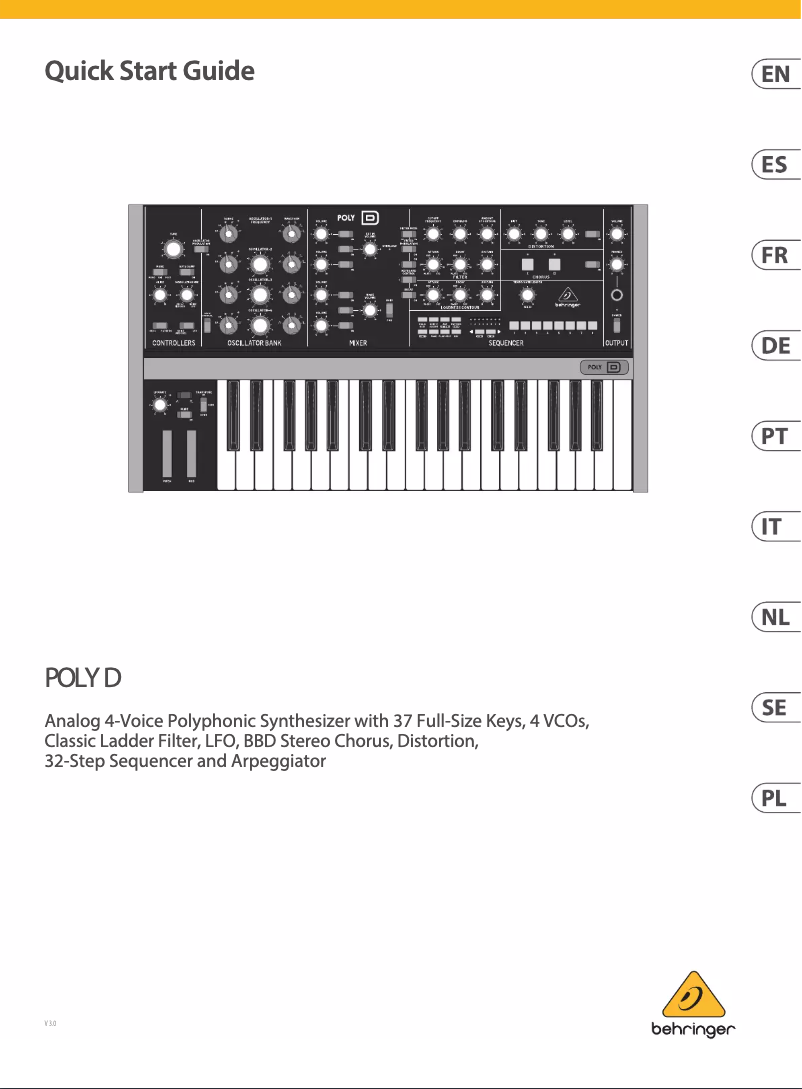 Página 1 del manual Manual de usuario Behringer Poly D