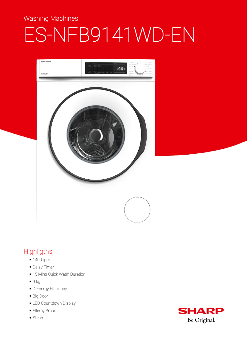 Page n°1 - Fiche technique Sharp ES-NFB9141WD-EN