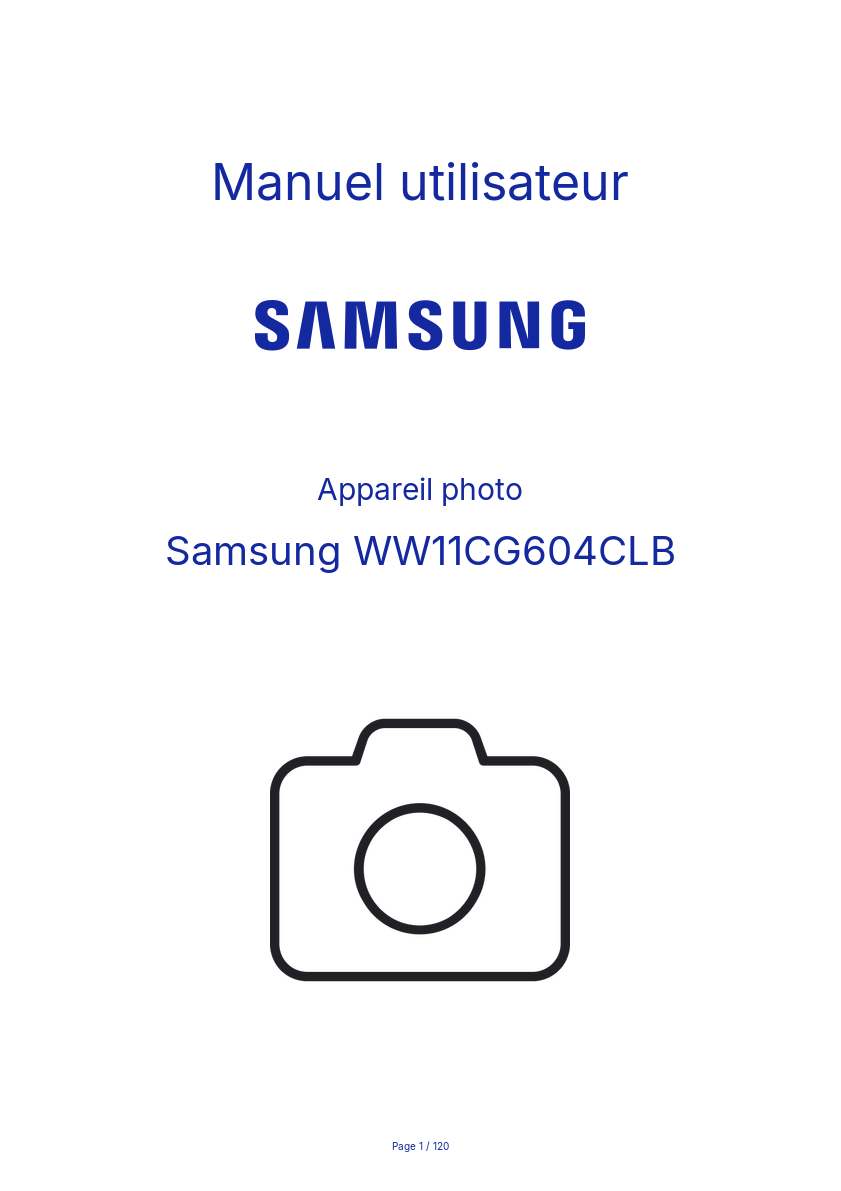 Image de la première page du manuel de l'appareil WW11CG604CLB