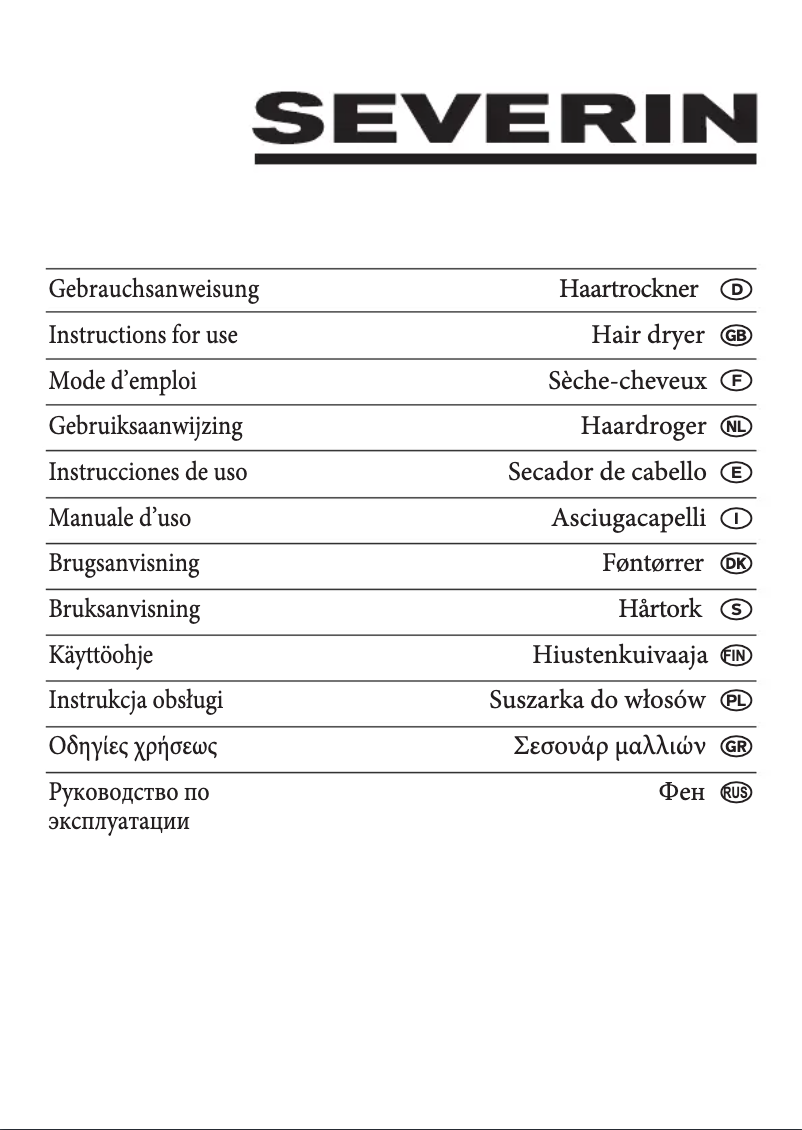 Page n°1 - Manuel utilisateur Severin HT 6015