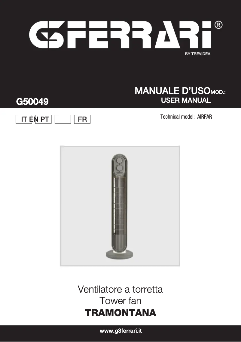 Page 1 de la notice Manuel utilisateur G3 Ferrari Tramontana G50049