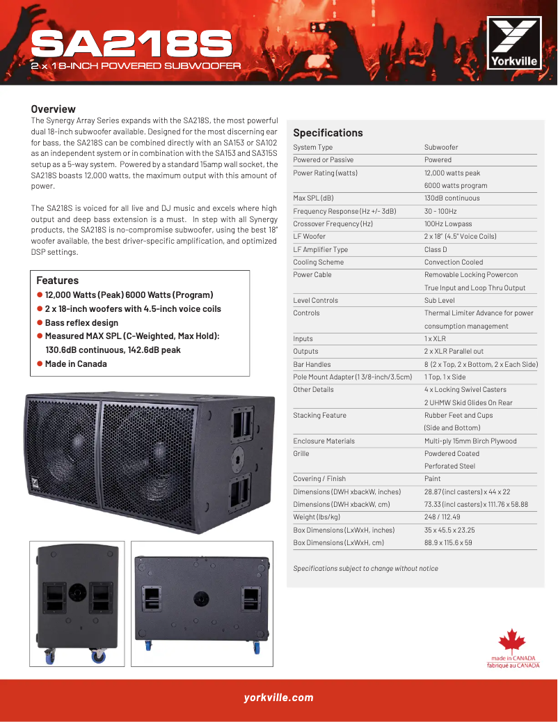 Image de la première page du manuel de l'appareil Synergy  SA218S