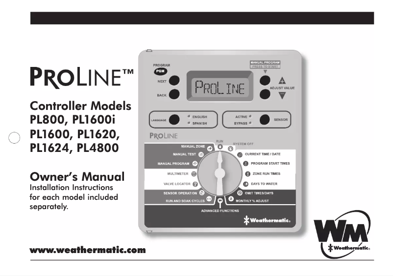 Página 1 del manual Manual de usuario Weathermatic ProLine PL1600