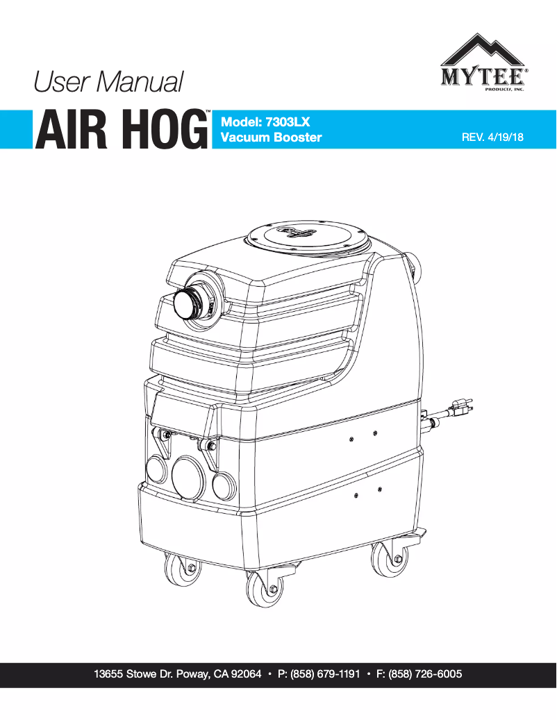 Page 1 de la notice Manuel utilisateur Mytee Air Hog 7303LX-230