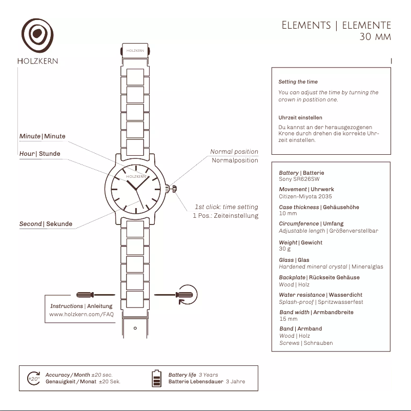 Page 1 de la notice Manuel utilisateur Holzkern Sylphe