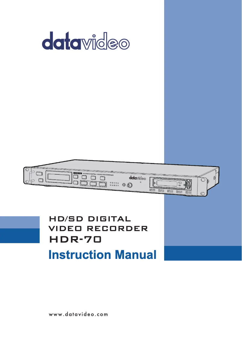 Page n°1 - Manuel utilisateur DataVideo HDR-70