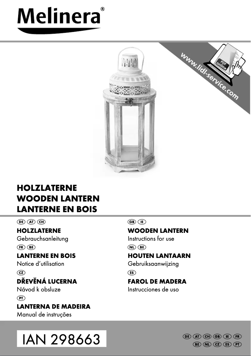 Page 1 de la notice Manuel utilisateur Melinera IAN 298663