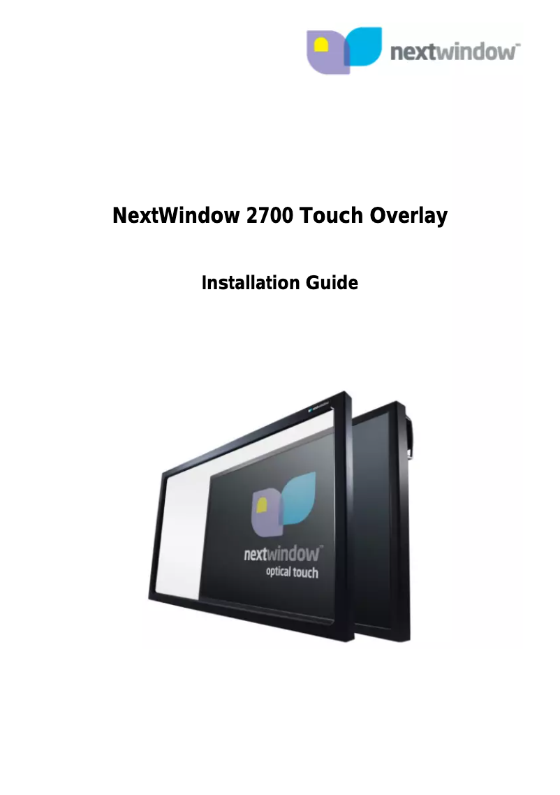 Page n°1 - Manuel utilisateur Nextwindow 2700 OverlayTouch 65"