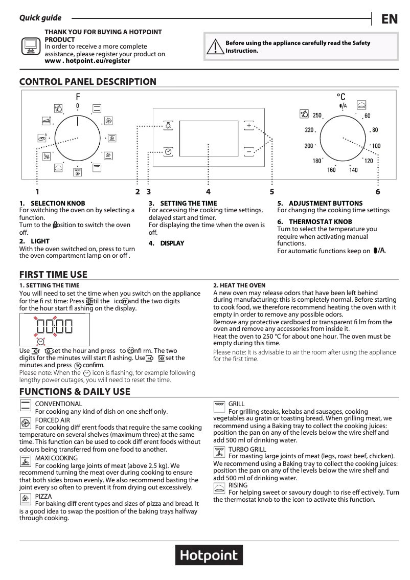 Page n°1 - Manuel utilisateur Hotpoint SA2 844 H IX