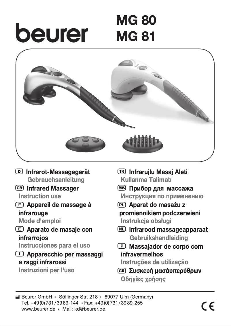 Page 1 de la notice Manuel utilisateur Beurer MG 81