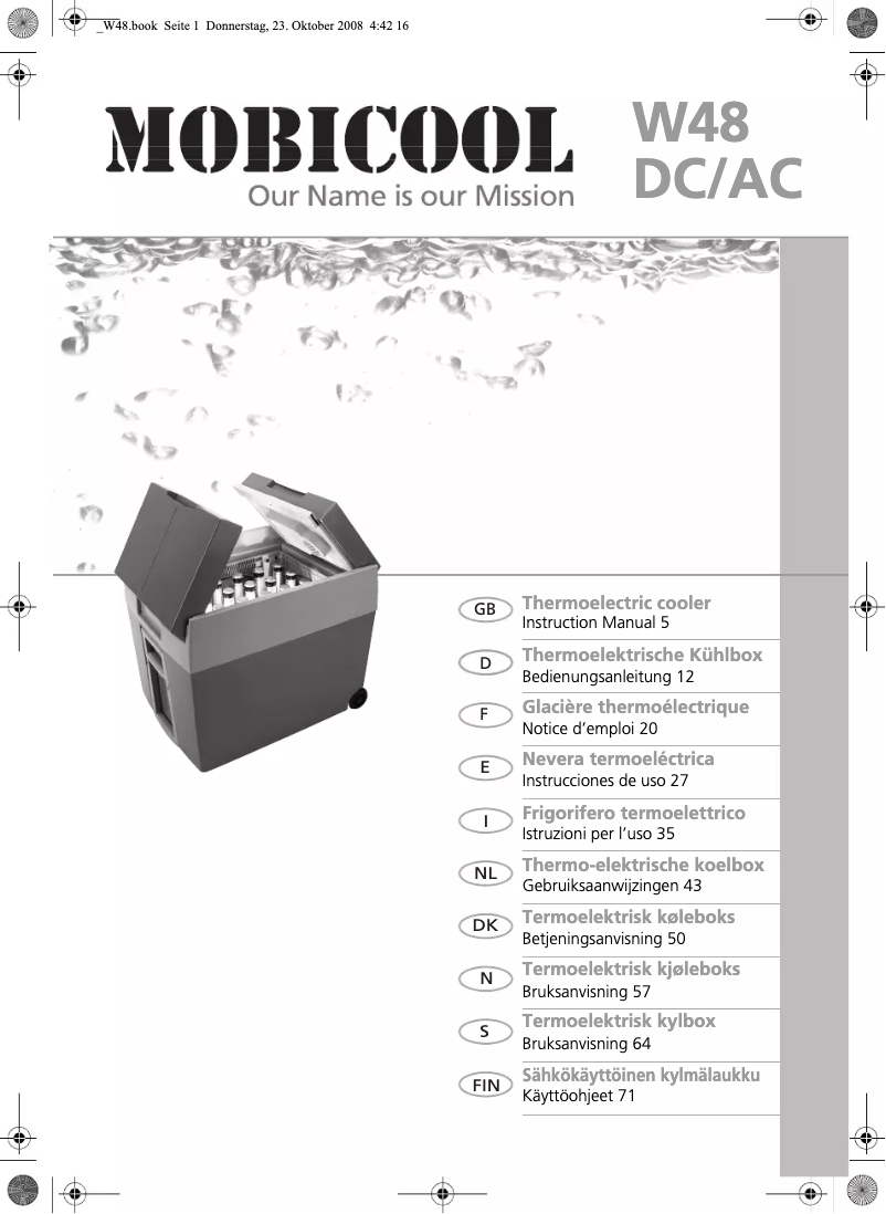 Página 1 del manual Manual de usuario Dometic Mobicool W48 DC