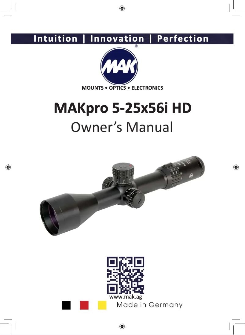 Image de la première page du manuel de l'appareil pro 5-25x56i HD